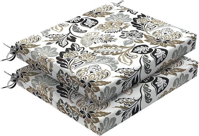 Set of 2 Outdoor Square Chair Cushions 18.5"x16"x2" for Patio, Water Resistant Patio Dining Seat Pads Replacement for Kitchen Garden and Outdoor Furniture Decoration - Dailey Tan