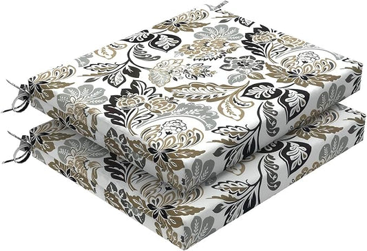 Set of 2 Outdoor Square Chair Cushions 18.5"x16"x2" for Patio, Water Resistant Patio Dining Seat Pads Replacement for Kitchen Garden and Outdoor Furniture Decoration - Dailey Tan