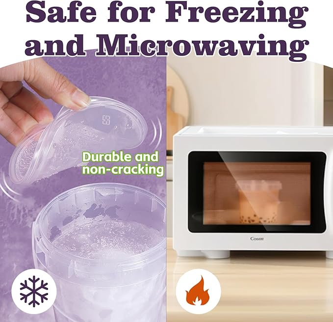 ASEVAT 32oz Airtight Plastic Storage Containers, Reusable Food Prep Containers, Stackable Microwave Safe Bowls With Lids, Freezer Safe Containers, Sauce, Soup (6Pack)