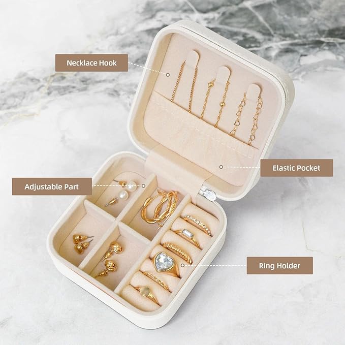 Personalized Jewelry Box Gifts for Women - Custom Jewelry Organizer with Image Text Logo - Customized Travel Leather Jewelry Case for Mom Wife Wedding Girls