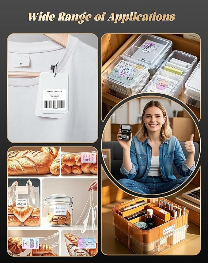 vretti Label Maker Machine with Tape, K2 Label Makers for Kids School Items, 2 Inch Bluetooth Labels Printer for Clothes Address Logo Barcode, Easy to Use, Fits Office Home School Gift - Black