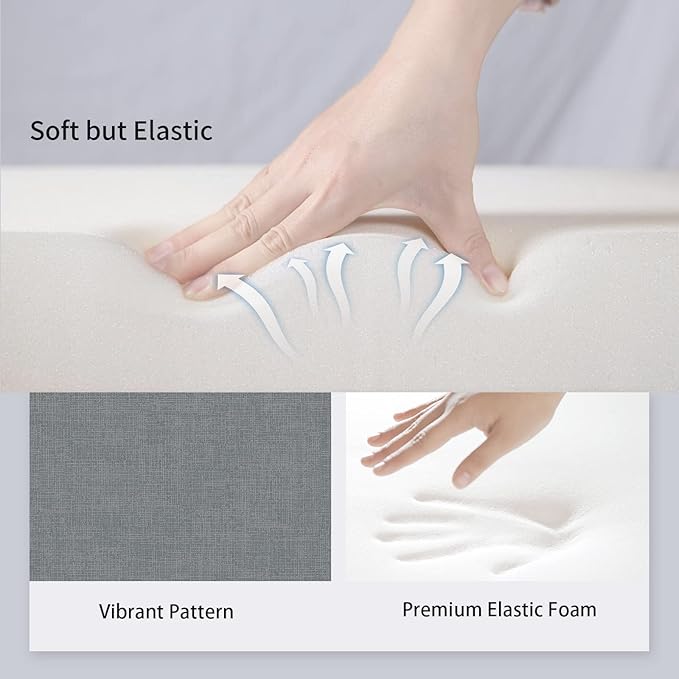 Set of 2 Outdoor Chair Cushions with Ties,Water Repellent Patio Chair Pads 17"x 16" for Outdoor Furniture,Round Corner Seat Cushions for Garden Yard Kitchen Textured Gray