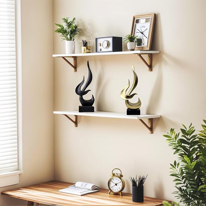 Dosker Black Flame Sculptures Home Decor, Abstract Statues Shelf Decor, Table Decor, Desk Decor for Living Room Office, Kitchen