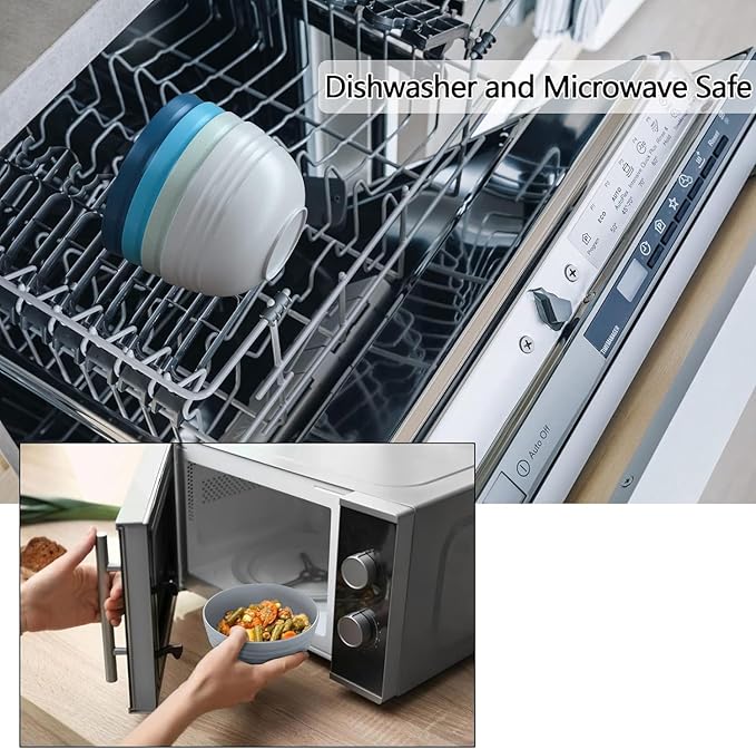 Homestockplus Unbreakable Cereal Bowls 25 OZ Microwave and Dishwasher Safe BPA-Free Eco-Friendly Wheat Straw Bowl Assorted Color Dessert Bowls for Serving Soup, Oatmeal, Pasta and Salad [Set of 6]