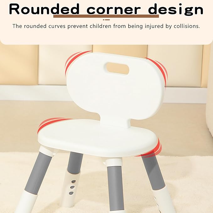 3 Level Height Adjustable Kids Chairs Plastic Preschool Chair Durable and Lightweight Child Chair with a Maximum Load Capacity of 130 pounds Suitable for Day Care, Classroom, and Home (1-Pack Grey)