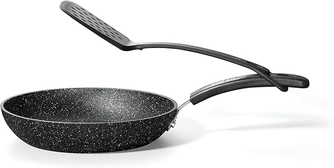 Starfrit The Rock 7PC Non-Stick Cookware Set - Durable Forged Aluminum - Oven Safe - PFOA Free - Easy to Clean - Black
