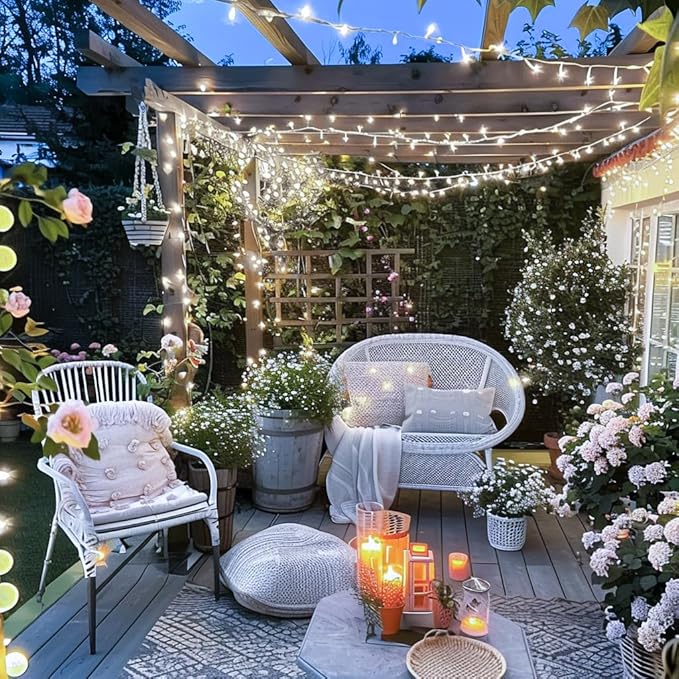 JMEXSUSS 150 LED White Christmas Lights Indoor Outdoor Waterproof, 59 Ft Connectable White String Lights Plug in, 8 Modes Twinkle Fairy Light for Bedroom Room Party Christmas Tree Decor