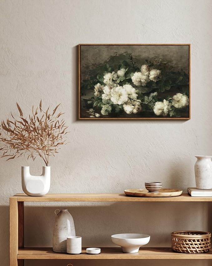 InSimSea Framed Canvas Wall Art, Vintage & Modern Farmhouse Decor, Large Wall Art for Living Room & Bedroom, French Country Wall Prints, 20"x30"