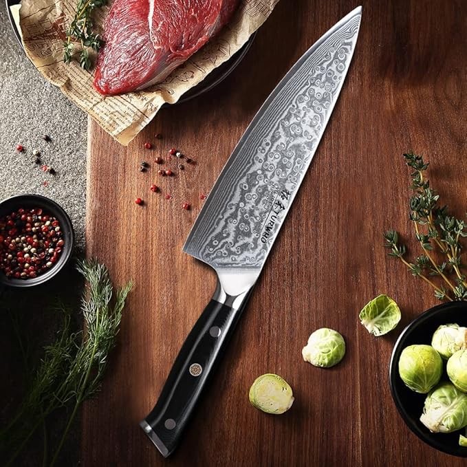 Chef Knife 8 Inch - Classic Damascus Pattern Professional Chef's Knives Japanese VG-10 Steel Kitchen Knives