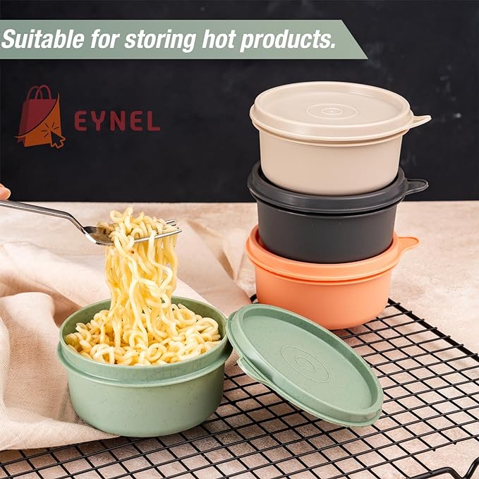 9 oz Small Round Food Storage Containers with Lids Set of 10, Airtight Leakproof Reusable, Plastic To Go Bento Box, Mini Lunch Box, Snack Storage Bowl, for Kitchen, Picnic (10)