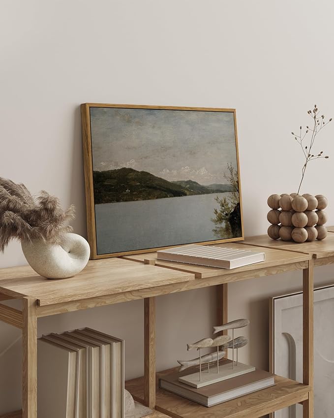 InSimSea Framed Canvas Wall Art Vintage Decor, Classical Landscape Paintings Artwork, Large Prints, Vintage Nature Decor, Retro Wall Decoration for Bedroom Living Room Bathroom, 16"x24"