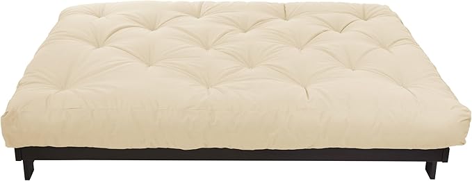 Mozaic Full Size 8-Inch Cotton Twill Gel Dual Memory Foam Futon Mattress, Ivory
