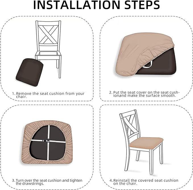 Colorful Vintage Bohemian Boho Mandala Floral Office Computer Chair Seat Covers Set of 1, Soft Stretch Rotating Desk Chair Seat Cushion Protectors