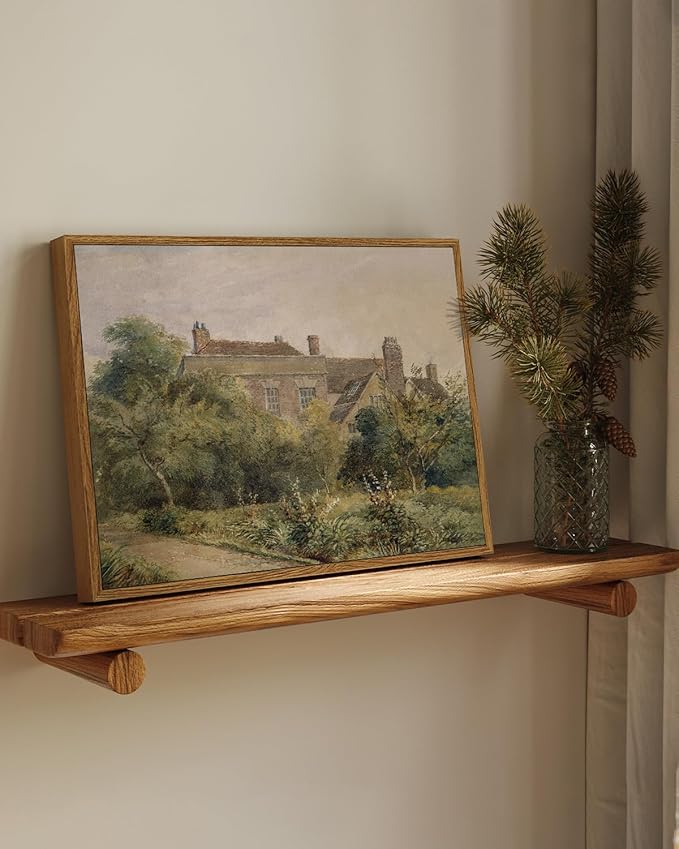 InSimSea Framed Canvas Wall Art Vintage Decor, Home Decor Classical Scenery Landscape Watercolor Paintings Canvas Prints, Wall Decorations for Living Room Farmhouse Bathroom Decor, 12"x16"