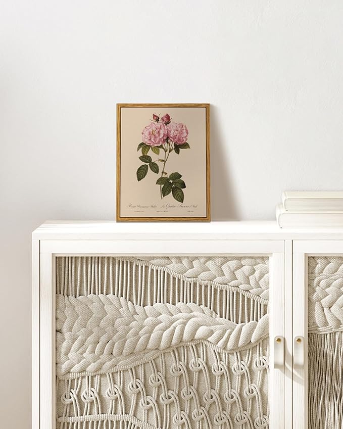 InSimSea Framed Wall Art for Living Room Vintage Rose Flower Paingtings Pictures Wall Decor Aesthetic Floral Art Canvas Print Farm Still Life Artwork Home Decor for Bathrrom Bedroom Shelf Décor 8x10In