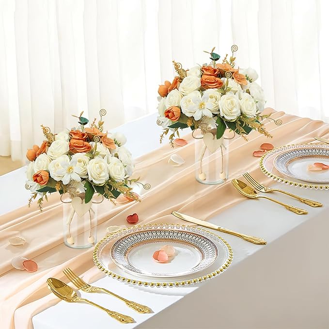 Vintage Glass Vases for Flowers, Set of 3 Mason Jar Vase Table Centerpieces for Farmhouse Room Decor, Wedding, Bridal Shower Bud Vase Set (Small)