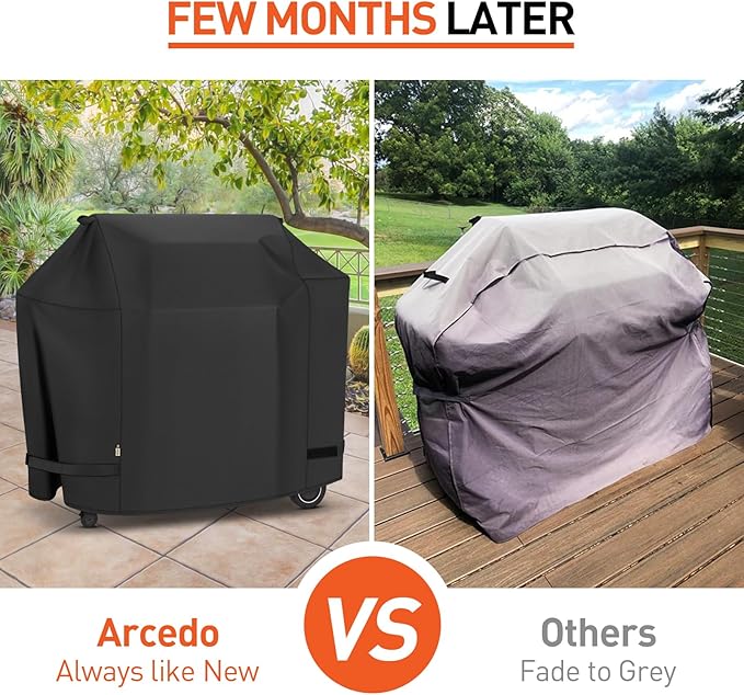 Grill Cover Compatible with Traeger Ironwood 885, Heavy Duty Waterproof Pellet Somker Cover Full Length Outdoor BBQ Grill Accessory BAC513