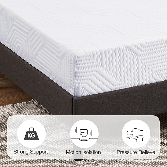 6 Inch Twin Mattress,Gel Memory Foam Mattress Twin Bed Mattress in a Box,Medium Firm Mattresses for Pressure Relief,Twin Size Mattress for Kids,Bunk Bed,CertiPUR-US Certified