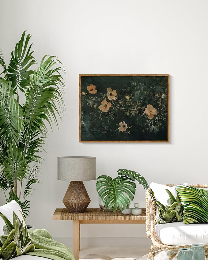 InSimSea Framed Wall Art for Living Room Floral Painting Pictures St.Patrick Day Wall Decor Aesthetic Flower Art Canvas Print Farmhouse Artwork Home Decor for Bathrrom, Bedroom, Office Décor 12x16In