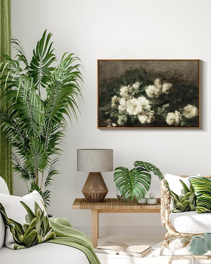 InSimSea Framed Canvas Wall Art, Vintage & Modern Farmhouse Decor, Large Wall Art for Living Room & Bedroom, French Country Wall Prints, 20"x30"