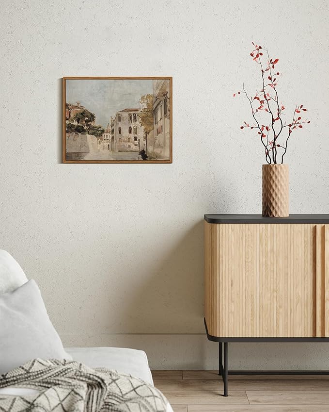 InSimSea Framed Wall Art for Living Room Classical Cityscape Artwork Wall Decorations View of Venice Canvas Prints Bathroom Pictures Farmhouse Office Home Wall Decor 11x14in