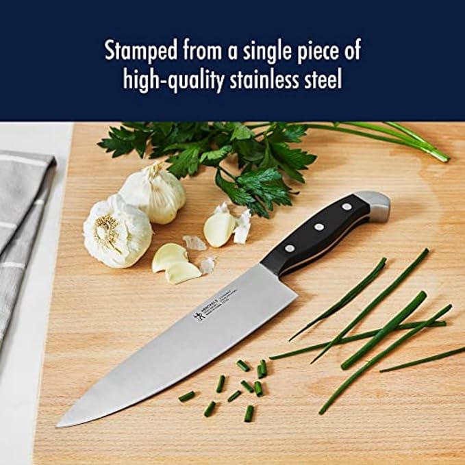 HENCKELS Statement Razor-Sharp 8-inch Chef Knife, German Engineered Informed by 100+ Years of Mastery, Black/Stainless Steel