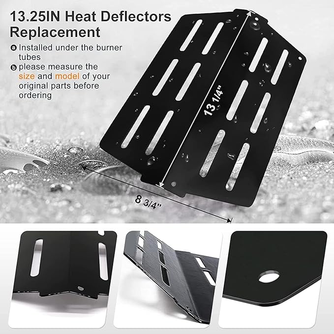 Criditpid Grill Replacement Parts for Weber Genesis 300 Series, 7620 Flavorizer Bars, 7622 Heat Deflector, 7528 Grates & 65054 Warming Rack Kit for Weber 310 S310 E320 E330 S330 EP310 Grill