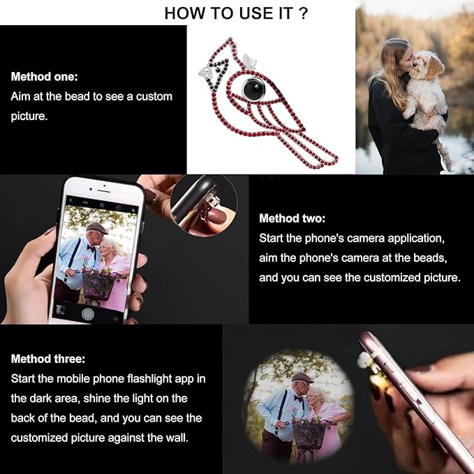 NAZENTI Personalized Christmas Ornaments with Photo Inside – Custom Cardinal 2025 Projection Pendant for Home, Custom Photo Ornaments for Christmas Tree, Xmas Decorations, Keepsakes for Grandparents