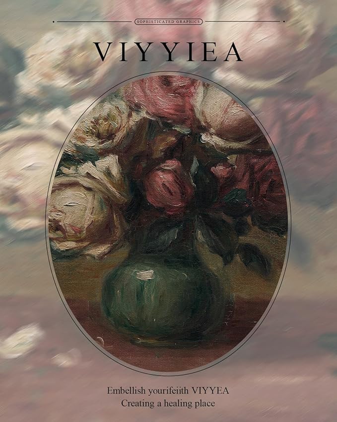 VIYYIEA Gold Framed Wall Art Canvas Print Home Decor Flower Art Vintage Botanical Prints Rustic Farmhouse Wall Decor Mid Century Art Prints Floral Room Decor Wall Pictures Living Room Bedroom 11x14in