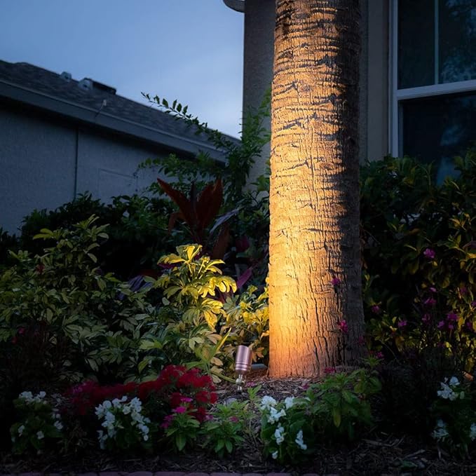 VOLT Fat Boy 12V Outdoor Mini Spotlight (Copper) for Low Voltage Landscape Lighting of Yard, Lawn, Garden, Patio, Trees & House