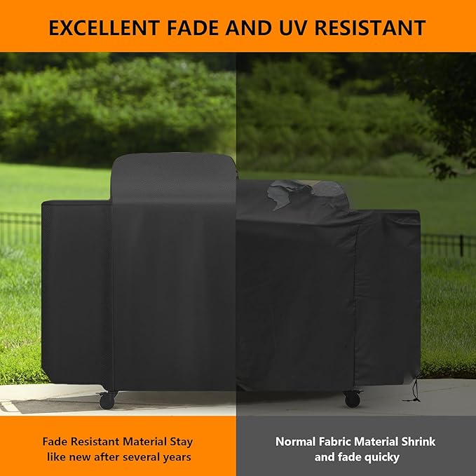 Grill Cover for Pit Boss Charleston 1020 Pellet Grill Gas Griddle Combo Series,All-Weather Outdoor Heavy Duty 600D Waterproof Pitboss Smoker Cover for PB1020NX Pellet Grill,Black