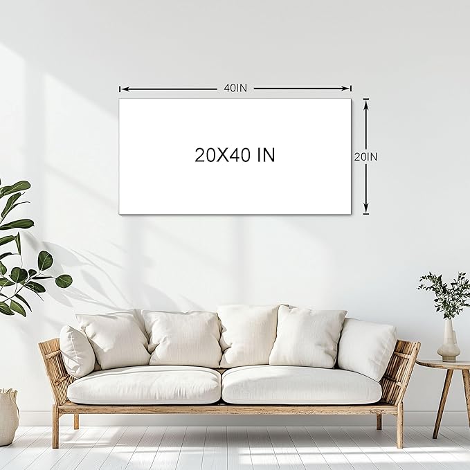 YDYSUNE Coastal Wall Art Ocean Farmhouse Picture for Living Room Blue Modern Home Bedroom Decoration Beach Painting Seascape Framed Artwork Decor 20×40IN