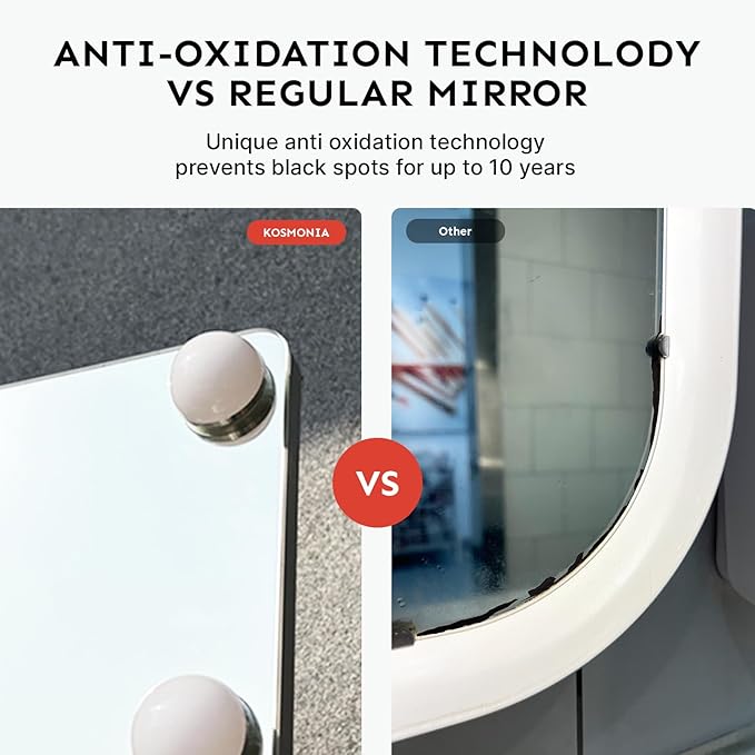 62x20 Hollywood Full Length Mirror with Light, 20 Dimmable Bulbs & 3 Color Smart Touch Control, Distortion Free, Tempered Glass & Shatter Proof Film, Safe Full Body Mirrors with Stand