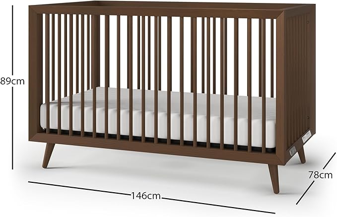 Child Craft Cranbrook 4-in-1 Convertible Crib, Baby Crib Converts to Day Bed, Toddler Bed and Full Size Bed, 3 Adjustable Mattress Positions, Non-Toxic, Baby Safe Finish (Toasted Chestnut)