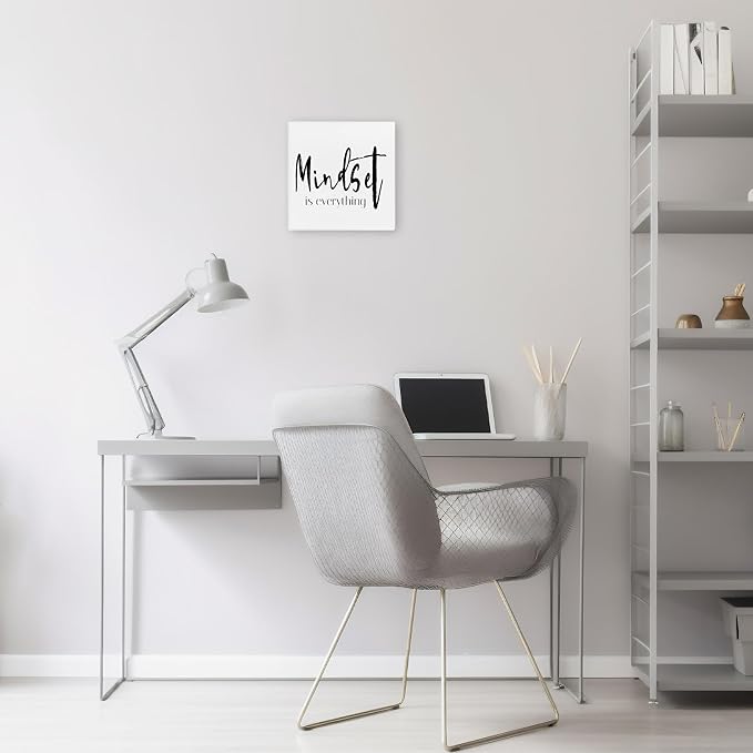 Mindset Is Everything Framed Canvas Print Poster - 11.8’’ Inspirational Quotes Minimalist Canvas Artwork Prints Favors For Friend Family Coworker - Aesthetic Wall Art Decor For Home Bedroom Office-A06