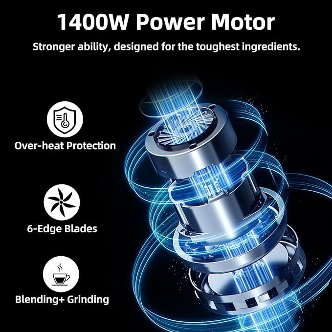 Panana Professional Countertop Blender, 1400W for Shakes and Smoothies, Home & Commercial With Timer and Speed Control, 68oz BPA-Free, Dishwasher Safe