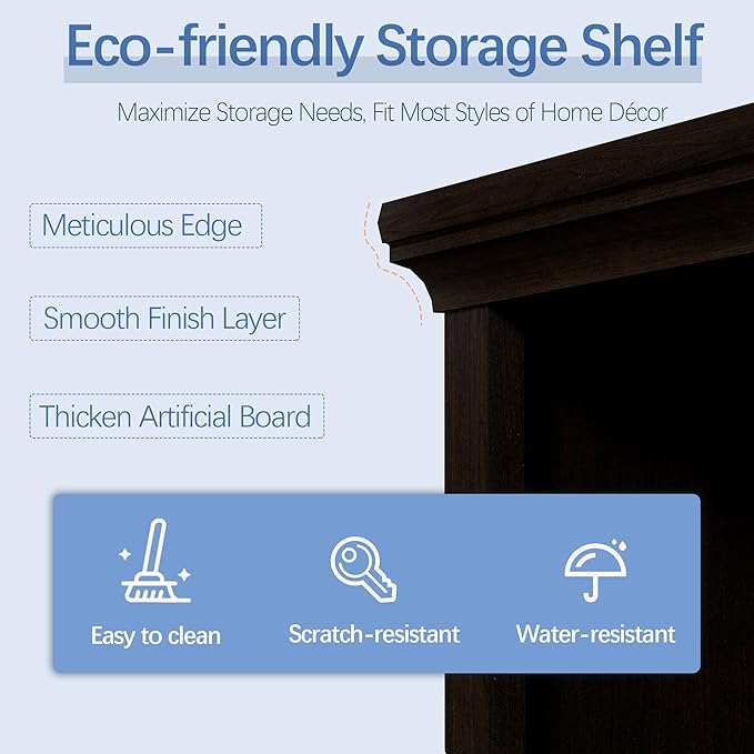 blini 3-Shelf Bookcase Wooden Bookshelves Dark Cherry 33in Wide Floor Standing Display Storage Shelves Tall Bookcase for Home Office, Living Room, Bed Room