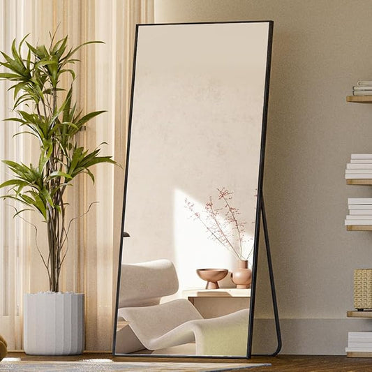 Koonmi 71"x26" Mirror Full Length, Standing Hanging or Leaning Against Wall Floor Mirrors, Full Body Floor Mirror for Bedroom Living Room, Black