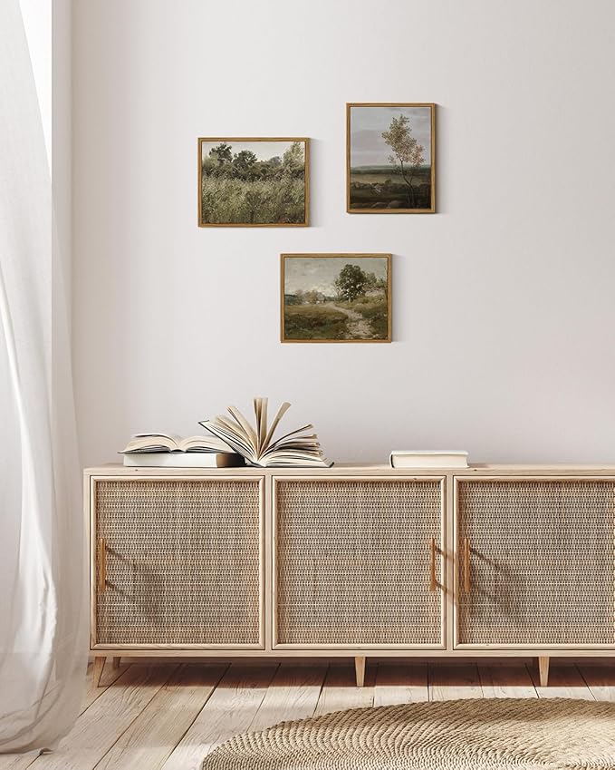 InSimSea Framed Canvas Wall Art Vintage Decor, Small Canvas Wall Art, Living Room Desk Decor, Vintage Farmhouse Wall Decor for Bedroom Living Room, Ready to Hang Wall Artwork, 8"x10"