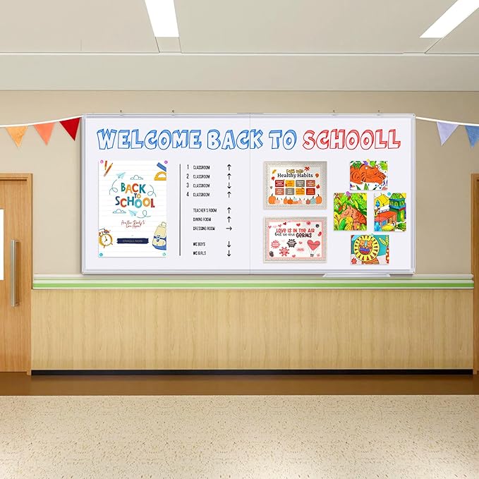 Magnetic Dry Erase Board 96 x 48 inches, Maxtek 4" x 8" Whiteboard for Wall, Large White Board Dry Erase Foldable Wall-Mounted Aluminum Frame Erase Board with Marker Tray for Office Home and School