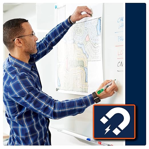 Quartet Glass Whiteboard, Magnetic Dry Erase Board, Wall Mounted Whiteboard for Office, School and Home, 96" W x 48" H, White (Q25F04IMW)