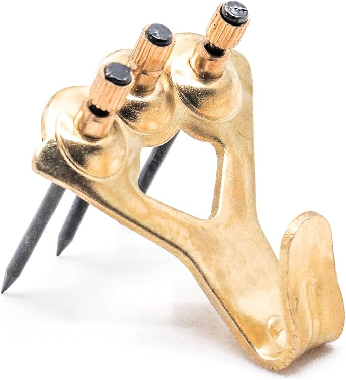 PHS 100 lb Picture Hangers, 100 Pack with Nails - Picture Hanging Hooks, Picture Hanging Hardware, Frame Hooks or Hangers, Heavy Duty Picture Hangers, Mirror Hanger - for Drywall and Plaster