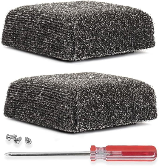 BBQ-AID 2-Pack Bristle Free Grill Brush Replacement Heads, Grill Cleaning Bristle Free Brush - for 2025 Model Brush and Scraper. Stainless Steel Poly Mesh Blend - No Scratch Cleaning for Any Grill