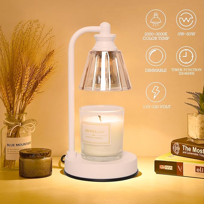 Candle Warmer Lamp, with Wax Warmer Dish, Dimmable for Jar Candles, Melter Electric Scented Candle Electric Melter Light, Home Decor and Gift for Mom and Family