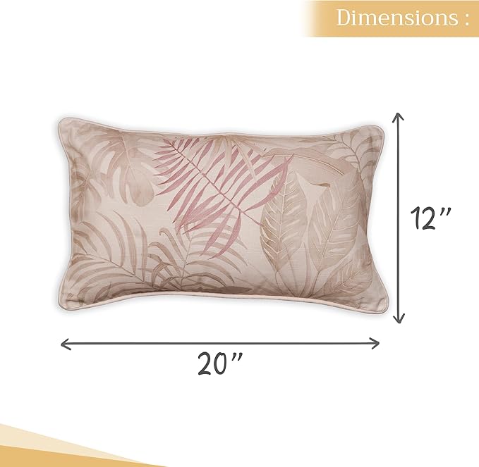 Maison d' Hermine Decorative Pillow Covers 12x20 Inch Rectangle 100% Cotton Throw Pillow Covers with Invisible Zipper Cushion Case for Living Room Couch, Chair, Sofas, Bedroom, Home (Creole - Beige)