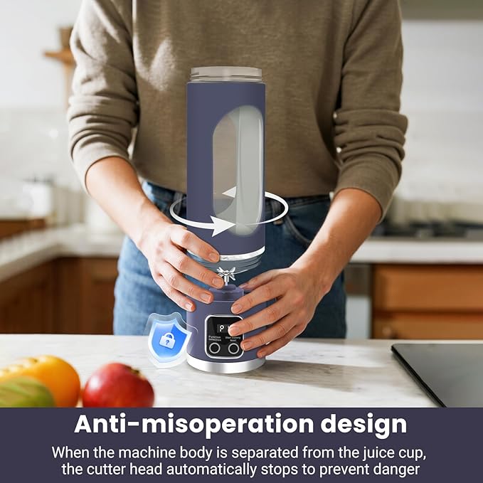 Portable Personal Electric Blender，500ML Portable Shakes and Smoothies Blender，Small Blenders、Mixing、Compact、Convenient and Versatile(Purple)