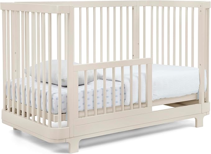 Delta Children Nest 4-in-1 Convertible Crib - Greenguard Gold Certified, Soft Beige
