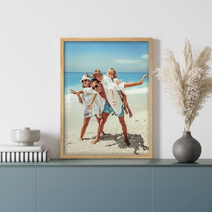 wall26 Custom Framed Poster Wall Art for Living Room, Bedroom Canvas Prints for Home Decoration Ready to Hang - 8"x10" Natural