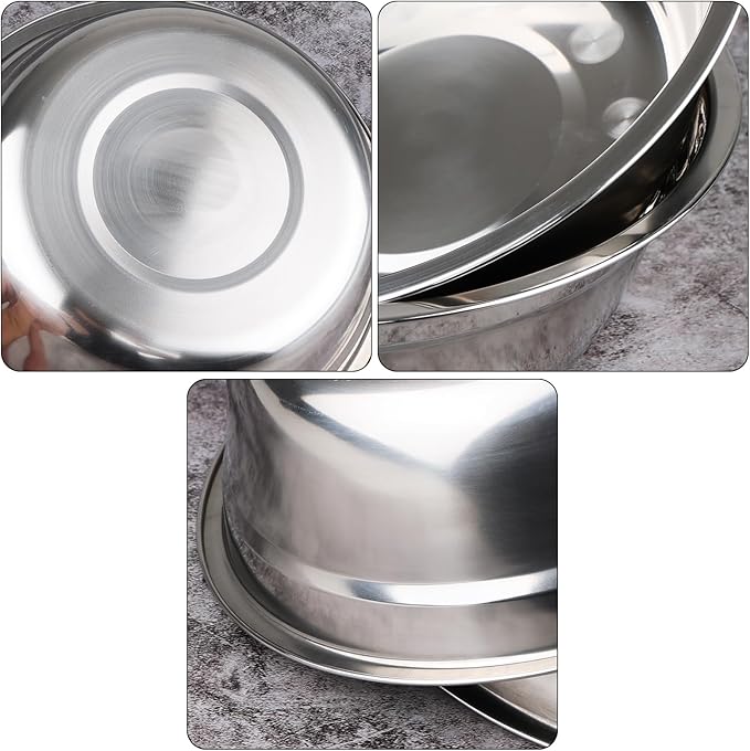 4-Pack Stainless Steel Mixing Bowls, Metal Nesting Bowls, 9.33 Inches