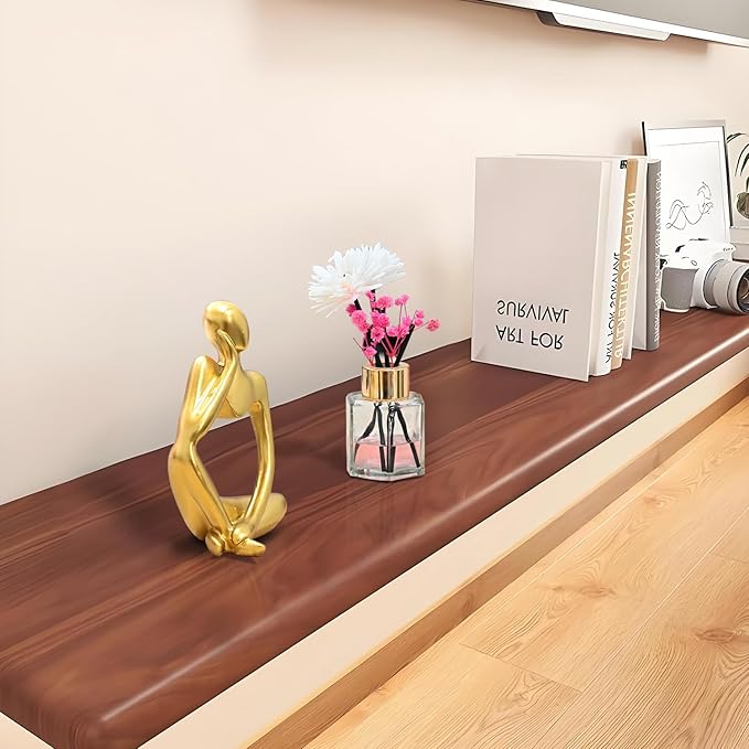 BOPART Gold Thinker Statue Home Decor, Resin Abstract Thinker Sculpture Figurines Shelf Decor Accents for Living Room, Office, Bookshelf, Desktop